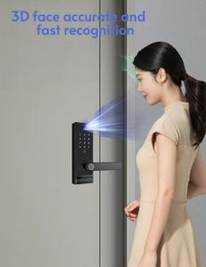 WiFi-Connected <b>Smart</b> Deadbolt <b>Lock</b> With 3D Face Recognition Fingerprint Palm Vein Access Camera Peephole for Wood Door M03 <b>Smart</b> - Product Image 5