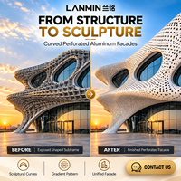 Panneau de revêtement en aluminium perforé à double courbure 3D personnalisé pour mur-rideau paramétrique
