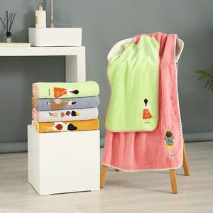 Cartoon Coral Fleece Bath <b>Towel</b> 70x140cm Quick Dry Home Use - Product Image 1