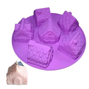 Molde de Silicona para Chocolate con Seis Cavidades, Forma de Villa, 26x26cm, Fácil de Desmoldar y Limpiar, Molde para Hacer Chocolate DIY - Product Image 1