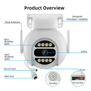 Caméras IP sans fil <span class=keywords><strong>Hiseeu</strong></span> avec zoom optique 10x, H.265+, audio bidirectionnel, vision nocturne, surveillance vidéo extérieure, dôme PTZ, WiFi - Product Image 6