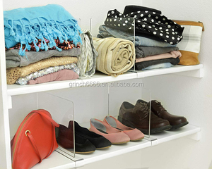 Séparateurs d'étagères en acrylique transparents pour organiser les vêtements, les livres, les serviettes et les chapeaux, les sacs à main - Product Image 3