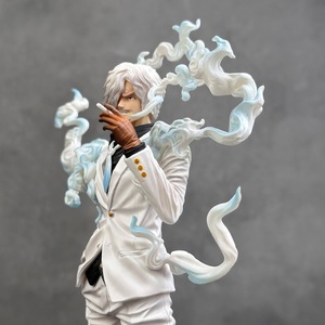 Action Figure di Sanji, Personaggio <span class=keywords><strong>Manga</strong></span> Giapponese, Modello in PVC con Abito Bianco, Statua da Collezione 30cm, Giocattolo Regalo con Base Decorativa Fiamma Blu - Product Image 4