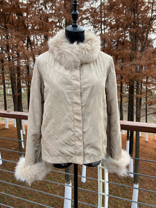 Automne printemps Double face porter manteau de fourrure de <span class=keywords><strong>renard</strong></span> femmes vestes de fourrure réversibles manteau brillant tissu Style poids léger - Product Image 2