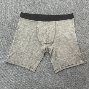 CELINNE <b>Custom</b> Plus Size Men <b>Boxer</b> Briefs Mid-Rise Solid Gray Cotton Breathable Men Underwear with Front Fly - Product Image 1