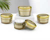 Pot cosmétique en acrylique avec logo personnalisé, 15g, 30g, 50g, couvercle doré, conteneur pour crème pour le visage, emballage rechargeable pour soins de la peau, flacon de beauté de luxe