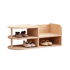 Modern minimalist wooden <b>shoe</b>-changing stool, integrated design, suitable for sitting, wearing <b>shoes</b>, and <b>storage</b>. Solid wood - Product Image 5