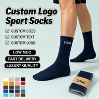 Chaussettes de sport en coton de luxe tricotées de haute qualité, chaussettes de marque pour hommes avec logo imprimé en gros, chaussettes personnalisées