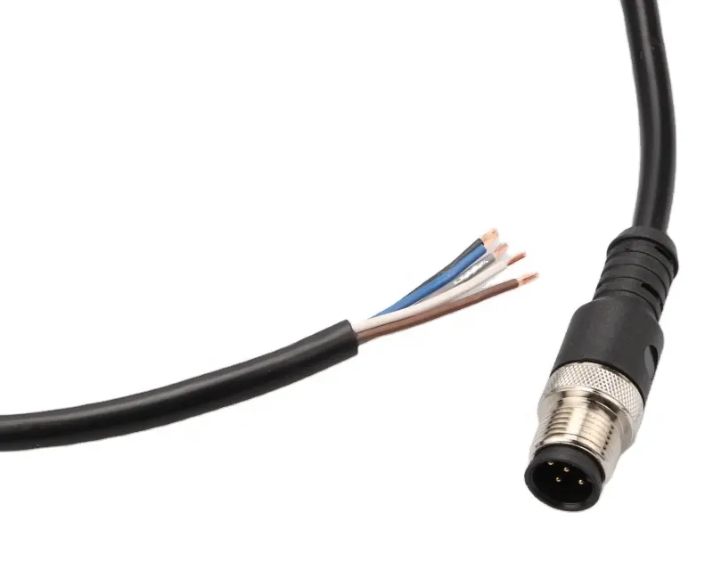 3 4 5 8 12 Pin M12 erkek dişi sensörü bağlantı kablosu