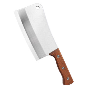 Couteau à découper en acier inoxydable 31 cm, lame en acier série 3Cr avec manche en bois pour couper la viande et les os, usage en cuisine - Product Image 4