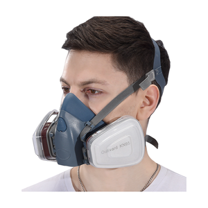Masker Gas Respirator setengah wajah, pelindung wajah silikon dapat dicuci untuk helm las - Product Image 4