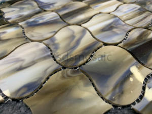 Mode de luxe <span class=keywords><strong>Gourde</strong></span> Parapluie Feuille Forme Céramique Verre Mosaïque Carreaux Muraux Populaire Métal Dosseret avec Pierre Design Graphique - Product Image 5