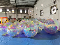 Boule miroir gonflable géante en PVC, boule de Noël réfléchissante en PVC irisé
