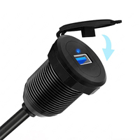 Connecteur USB 3.0 Type A Prise femelle à montage sur panneau avec câble Câble USB standard industriel IP67 étanche pour l'extérieur