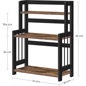 Étagère à épices multifonctionnelle pour la cuisine, organisateur de bureau à 3 niveaux, conteneur de rangement en métal et bambou, organisateur d'épices pour la cuisine - Product Image 5