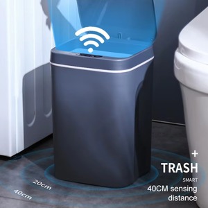 Poubelle intelligente 16L avec capteur automatique, poubelle sans contact étanche avec lumière LED pour cuisine et salle de bain - Product Image 2