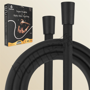 Manguera de <span class=keywords><strong>Ducha</strong></span> <span class=keywords><strong>Flexible</strong></span> de Silicona Negra con Función Anti-Torsión y Conexiones Duraderas de Acero Inoxidable para <span class=keywords><strong>Ducha</strong></span> de Mano - Product Image 5