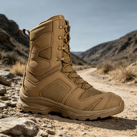 Bottes tactiques imperméables légères pour hommes, mi-mollet, à lacets, antidérapantes, avec semelle extérieure en caoutchouc résistant à l'usure