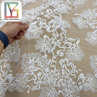 Nouveau design Tissu en dentelle guipure, dentelle française, tissu perlé, dentelle en maille, tissu brodé de sequins pour robe de soirée élégante