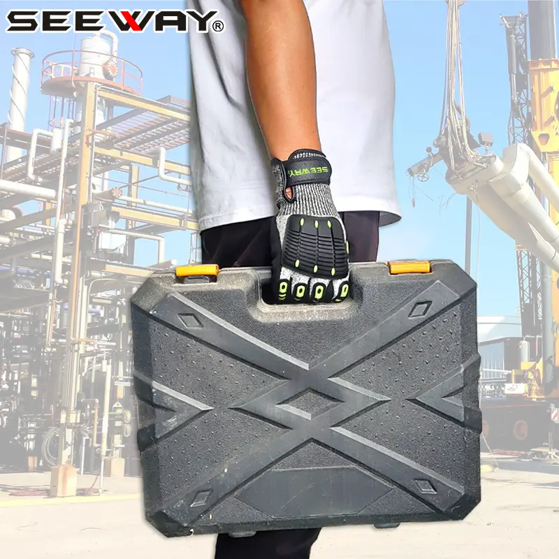 Seeway Sicherheits arbeits handschuhe mit Schlag-TPR-Schutz Hochs chlag feste Handschuhe für den Bergbau Gartenbau