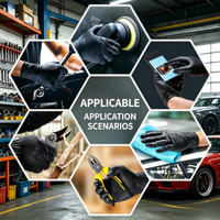 Gants de travail industriels jetables SNELL 8mil extra épais en caoutchouc noir à grip diamanté robuste, en nitrile sans poudre pour réparation automobile