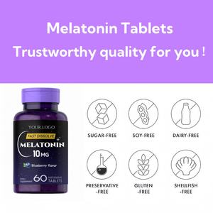 Hot Sales Vegan Lipossomal Naturemade Bulk Suplemento 3mg 5mg10mg Magnésio L-teanina Ashwaganda Melatonina Comprimidos para Dormir - Product Image 3