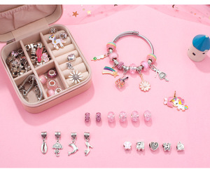76pcs צבעוני קריסטל חרוזים צמיד DIY חמוד מתוק ילדה ילדי מתנת סט diy צמיד ביצוע ערכת לילדים - Product Image 6