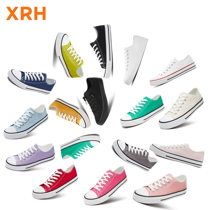 Wholes Lace-up Custom Logo Low-tops Rubber Casual Women Men Boys Girls Ladies Wholesale Custom Classic Canvas Sneakers Shoes