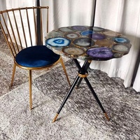 Dalles en pierre d'agate naturelle pour décoration intérieure de luxe Fournisseur de carrelage en pierre d'agate pour meubles de table à panneaux muraux