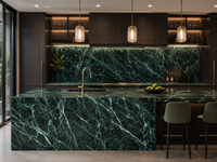 Dalles et carreaux en marbre vert Emperador, pierre naturelle, pour bureaux d'accueil, tables consoles, meubles-lavabos et murs décoratifs