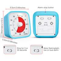 Yunbaoit Anpassbarer Küchentimer 60 Minuten Google Timer Uhr Geräuschloser Pomodoro Küchen-Kochtimer Countdown Visueller Zeitmesser