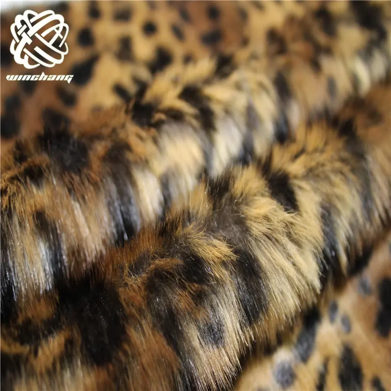 2021 Luxury Leopard Printed Pattern Faux Fur Long Pile Faux Fur Fabric For Garment Carpet Coat