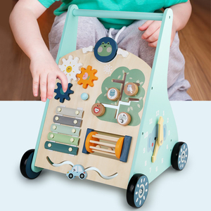 Nouveau Trotteur Musical Bébé Pousseur et <span class=keywords><strong>Chariot</strong></span> d'Activités d'Apprentissage avec Roues en Bois pour Garçons et Filles - Product Image 3