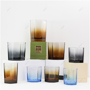 Pot <span class=keywords><strong>en</strong></span> verre ambré octogonal 8oz 12oz 16oz couvercle décoration <span class=keywords><strong>de</strong></span> la maison bocaux votifs bougeoirs avec couvercle <span class=keywords><strong>en</strong></span> <span class=keywords><strong>bois</strong></span> pour Noël vente <span class=keywords><strong>en</strong></span> gros - Product Image 2