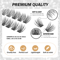 Kit de Démarrage Prix Usine Emballage Argenté 8-16mm Kit DIY d'Extensions de Cils Segments de Cils Personnalisés Kit de Clusters de Cils