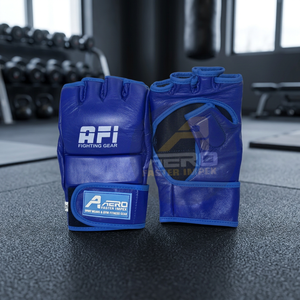 Gants de boxe MMA AERO Pro Fight en cuir PU à doigts courts, avec logo personnalisé, motifs imprimés, évacuation de l'humidité, pour arts martiaux (8oz, 12oz, 16oz) - Product Image 2