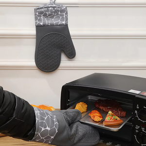 Gant de four professionnel en silicone extra long avec doublure matelassée Gants de four flexibles pour porte-casseroles résistants à la chaleur - Product Image 4