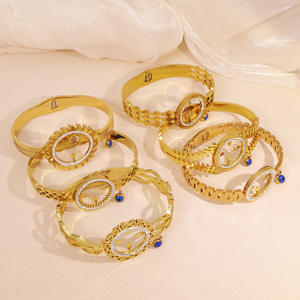 Новый дизайн, гипоаллергенный турецкий браслет из нержавеющей стали с позолотой 18 карат, циркон, турецкий браслет для женщин, модные ювелирные изделия, подарок - Product Image 3