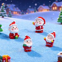 Ornamen Mikro Lanskap Natal, Figur Santa Claus Mini dari Resin untuk Dekorasi Rumah, Taman Peri, dan DIY, Promo Natal