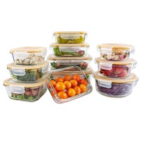 Boîte à lunch en verre professionnelle à 3 compartiments Conteneurs de stockage pour bébé Récipient alimentaire avec couvercle