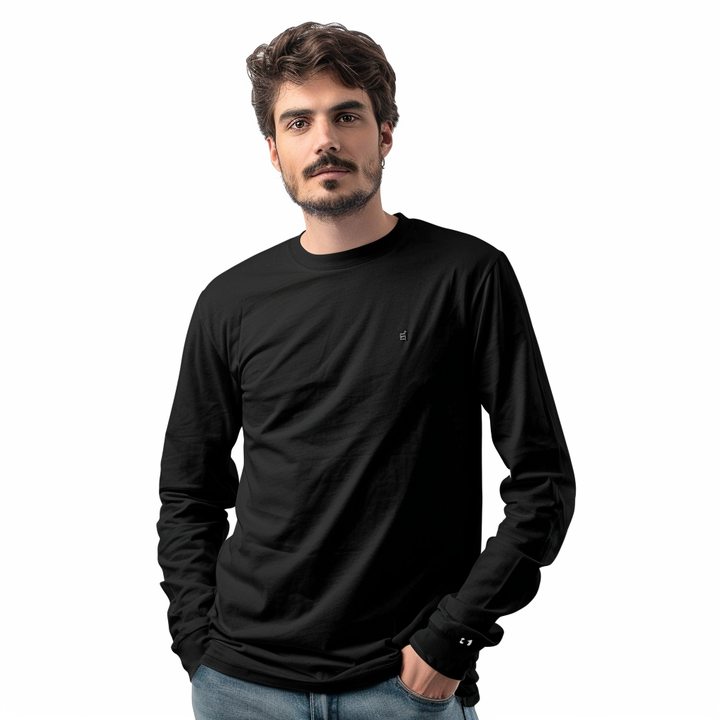 Custom Print Cotton Polyester Long Sleeve T-Shirt for Men