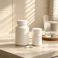 Bouteille de stockage ronde opaque en HDPE, 120 ml, 40 ml, plusieurs tailles, blanche, à bavures, avec couvercle à vis pour l'emballage de pilules, capsules, granulés, poudre