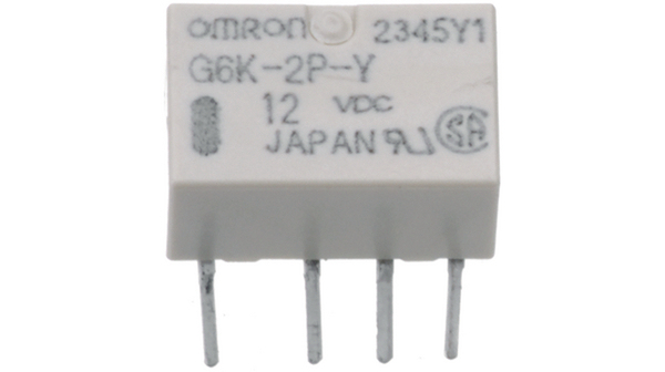 G6K-2P 12DC Signal Relay, 12V DC Coil, 1 A, DPDT, PCB Mount, G6K Series