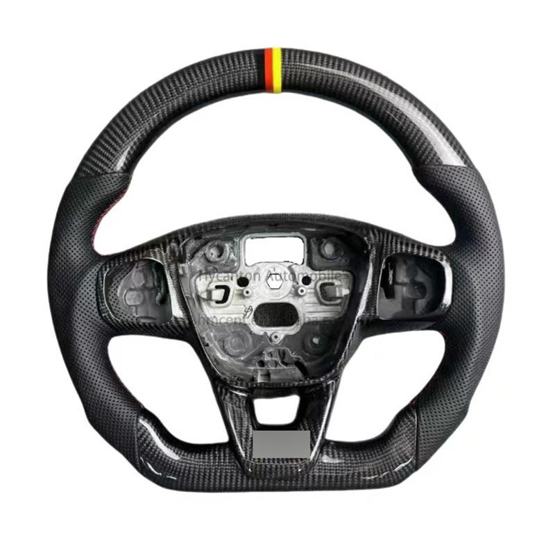 carbon fiber+perforated leather+black yellow red stripe