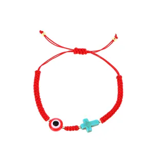Rope Fashion Jewelry Palm Double Round glass beads Evil Eyes Bead bracelet Lucky Red String Adjustable Women Bracelet