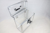 Boîte en acrylique personnalisée 12 pouces, coin en métal Transparent 12 pouces, mallette de transport en vinyle 30 + supports en vinyle