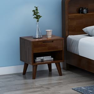 Lits en bois modernes et simples avec tête de lit en bois et rangement intégré, meubles de chambre à coucher, cadre de lit et matelas - Product Image 6