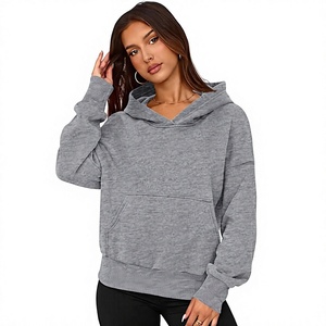 Sudadera con Capucha Gris para Mujer, Mezcla de Algodón y Felpa, Manga Larga, Estilo Urbano, Estampado de Letras, Transpirable, Ropa de Invierno - Product Image 4