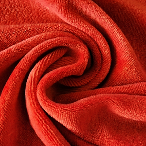 Premium 240gsm 40% Modal 40% Cotton <b>Knitted</b> Velour Fabric for Textile Wholesale Garment Making- RED COLOR OEM - Product Image 2