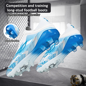 Chaussures de football respirantes personnalisées en gros pour hommes, crampons FG/AG longs, résistantes à l'usure et protégeant efficacement les chevilles - Product Image 4